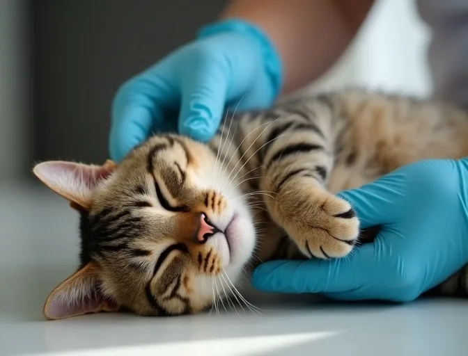 Specialist carefully handling a deceased cat with dignity in Bonshaw